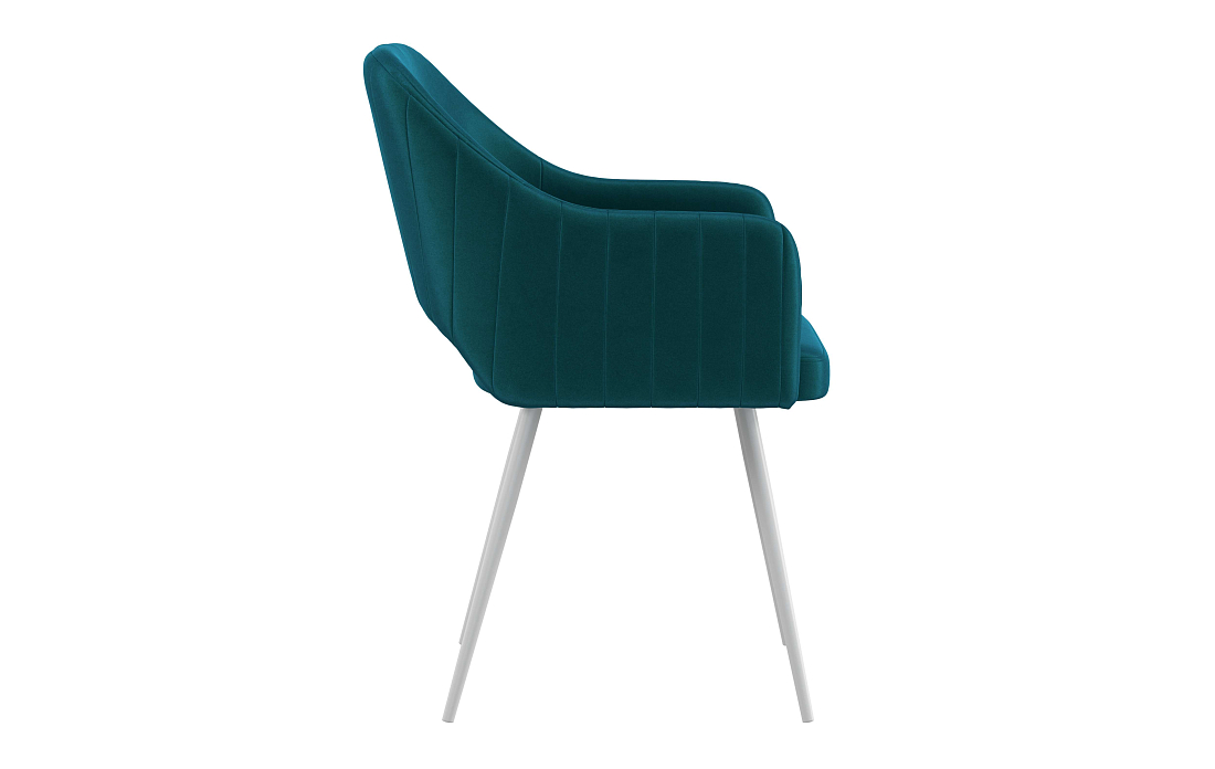 Стул Берта Т велюр конфетти изумруд/Цвет металл белый